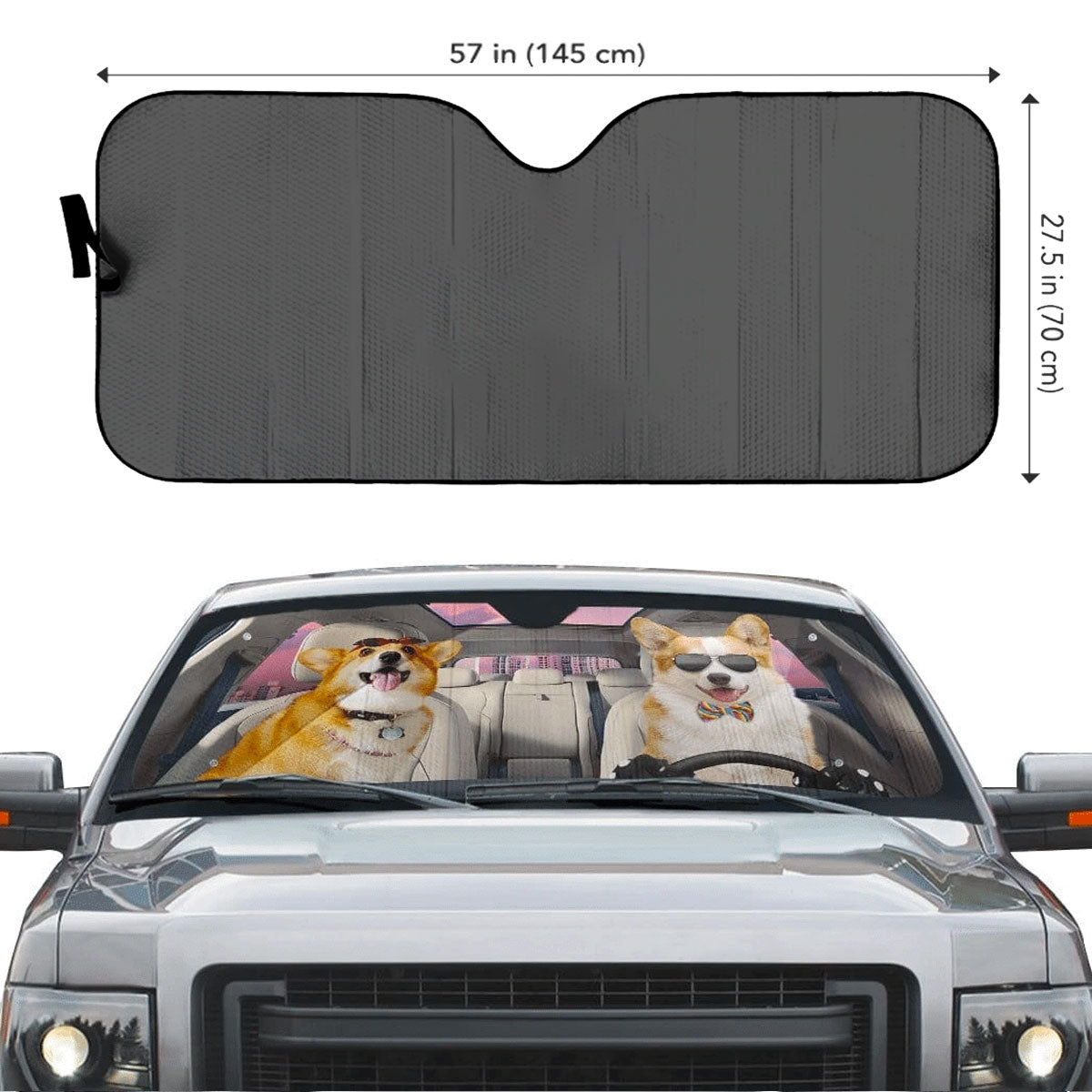Custom Windshield Sun Shade for Car Corgi Dog Driver Car Sun Shade - Car Accessory