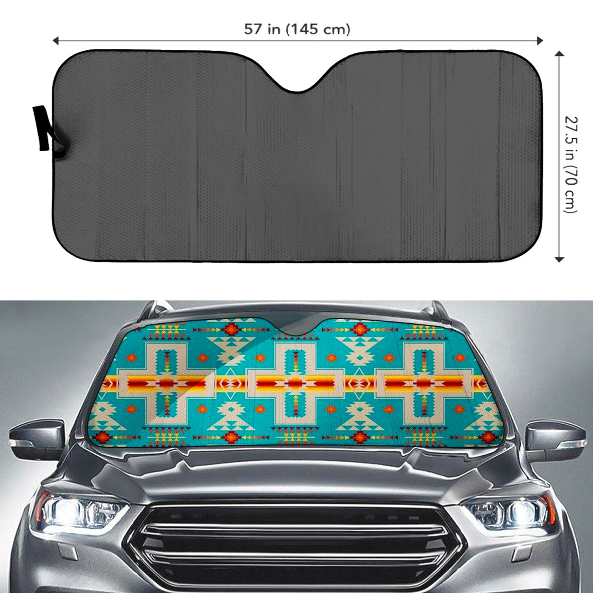 Custom Windshield Sun Shade for Car Native American Patterns Car Sun Shade - Car Accessory