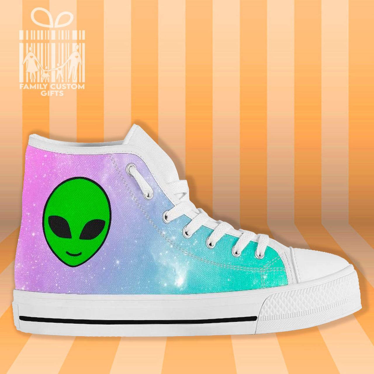 Trippy Alien High Top Canvas Shoes for Men Women 3D Prints Fashion Sneakers Custom Shoes