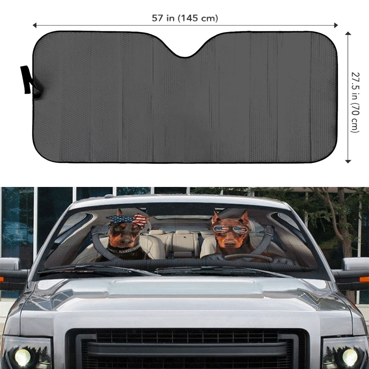 Custom Windshield Sun Shade for Car Doberman Pinscher Dog Driver Car Sun Shade - Car Accessory