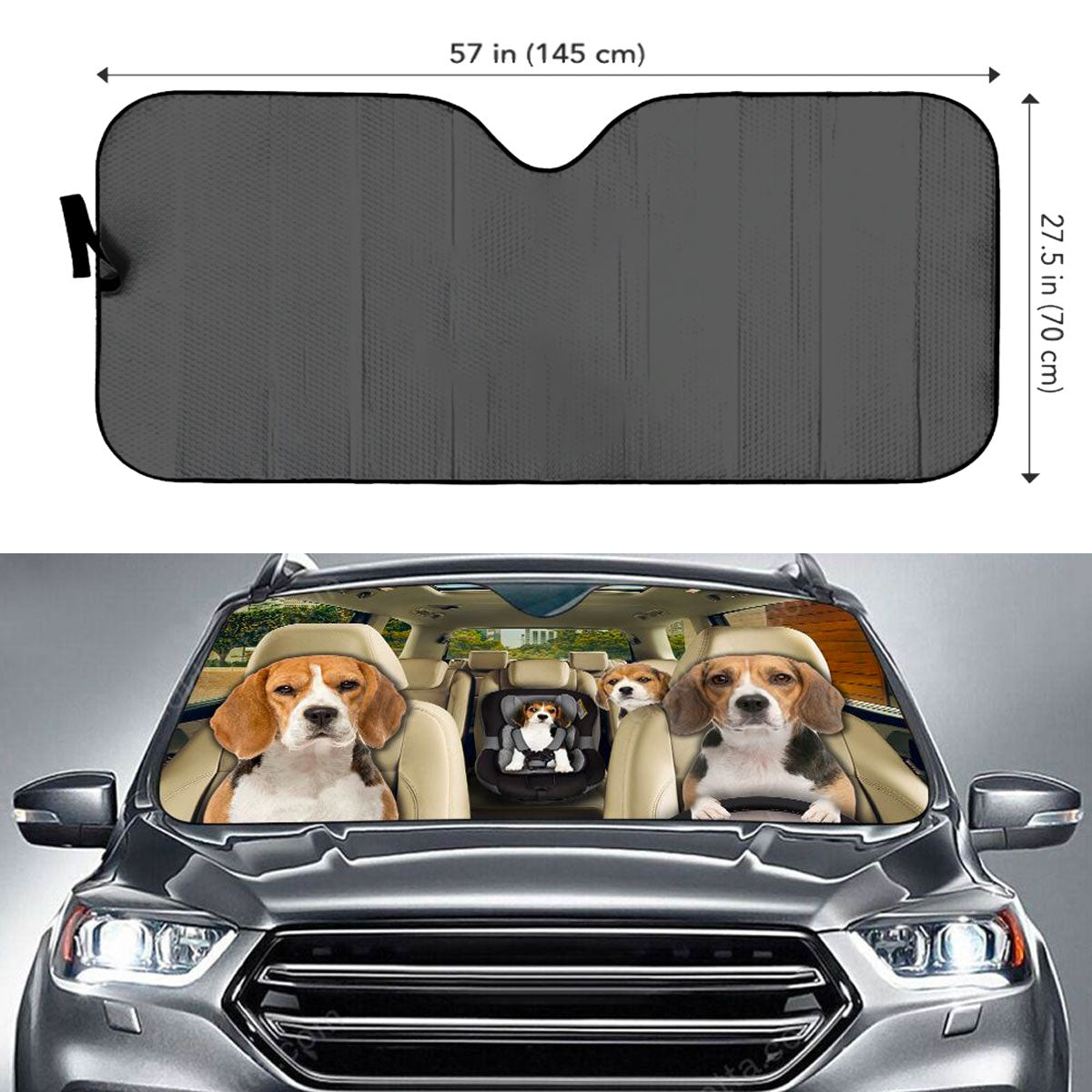Custom Windshield Sun Shade for Car Beagle Family Driver Car Sun Shade - Car Accessory