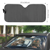 Thumbnail for Custom Windshield Sun Shade for Car Cute Hippo Driver Car Sun Shade - Car Accessory