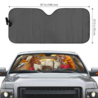 Thumbnail for Custom Windshield Sun Shade for Car Fun Cute Horse Driver Car Sun Shade - Car Accessory