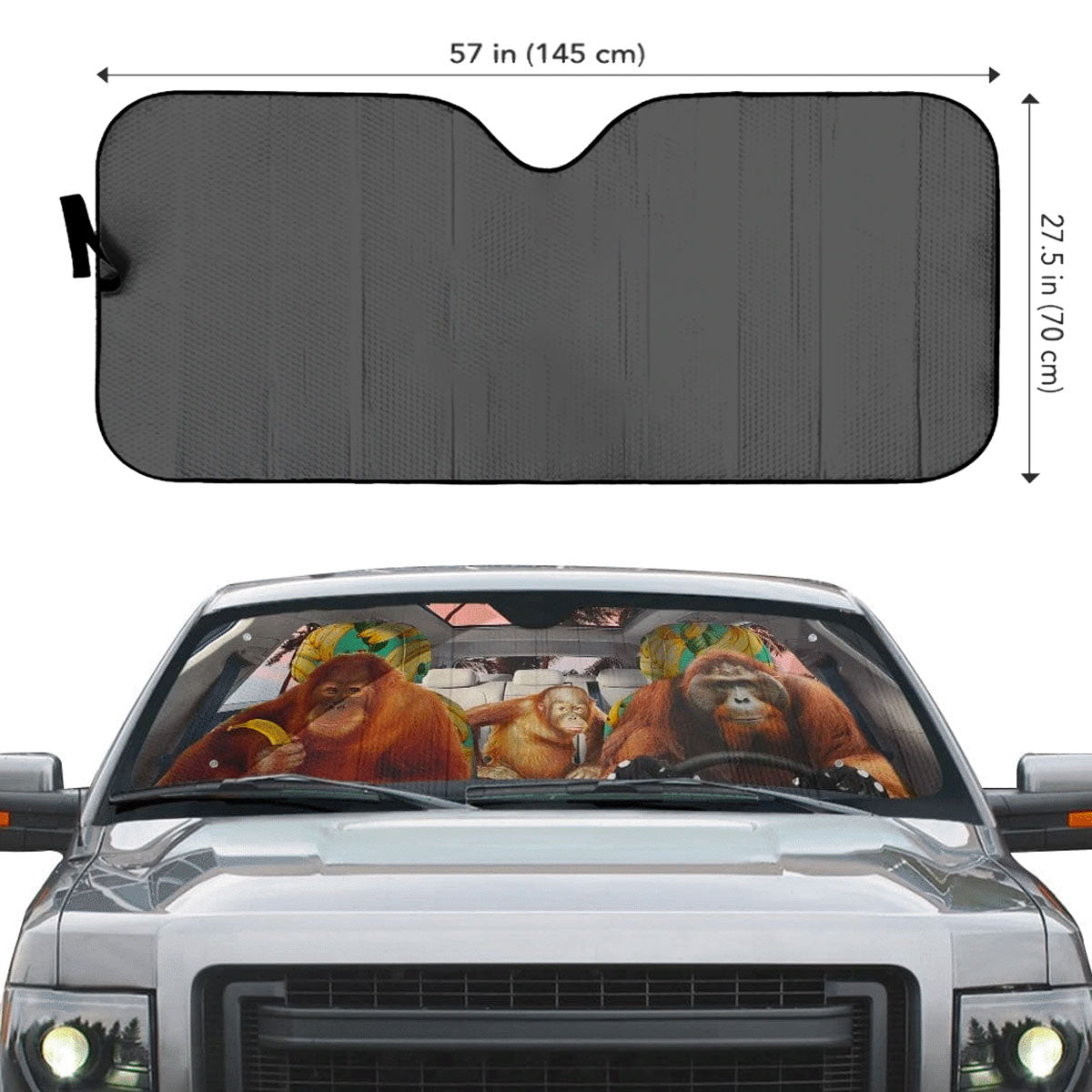 Custom Windshield Sun Shade for Car Cute Orangutan Driver Car Sun Shade - Car Accessory