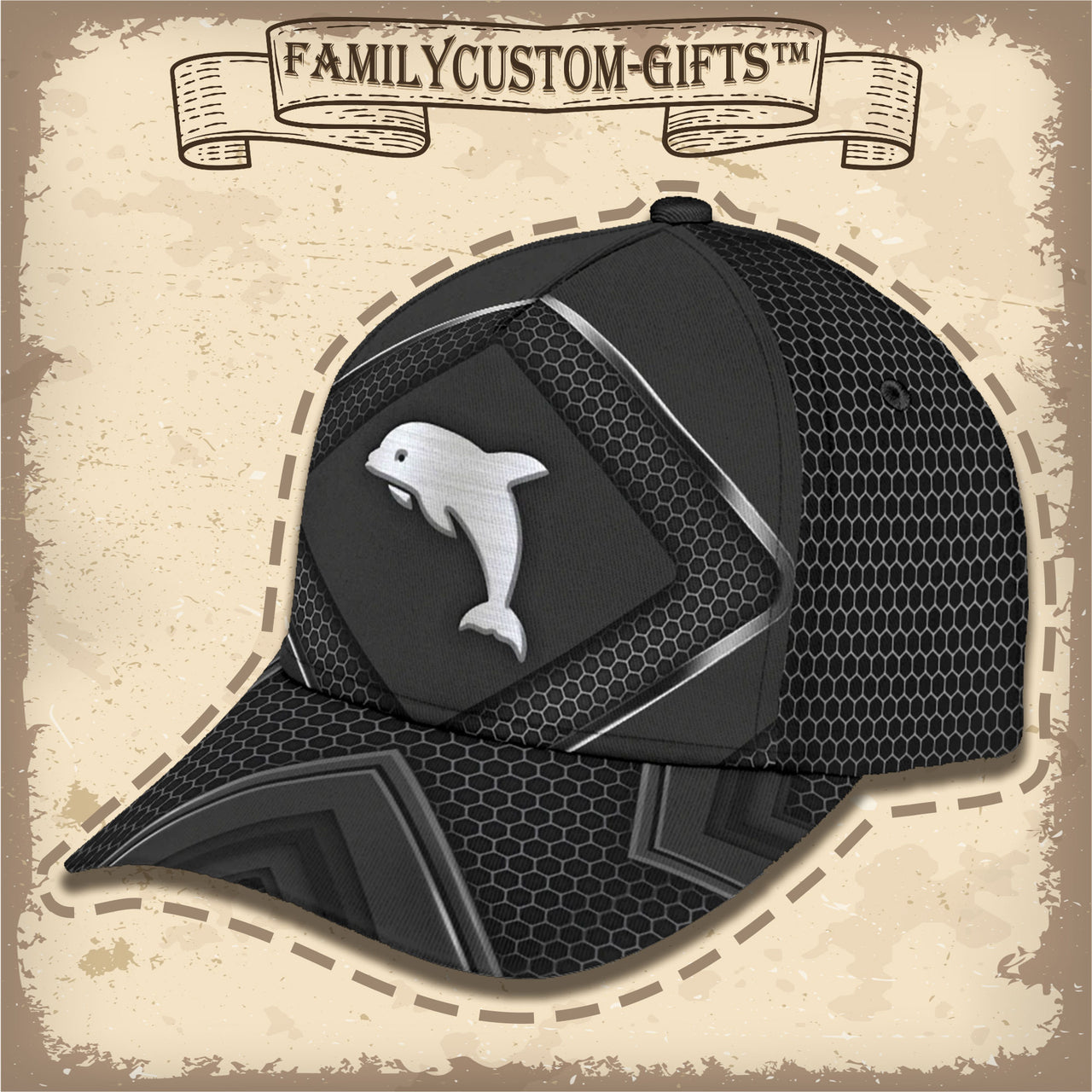 Jumping Dolphins Custom Hats for Men & Women 3D Prints Personalized Baseball Caps