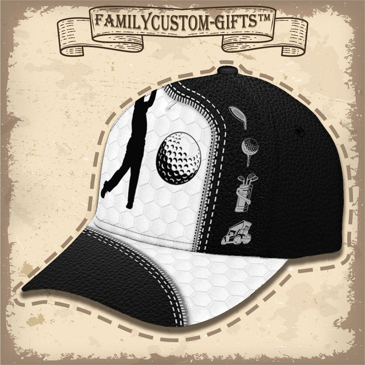 Playing Golf Golfer Custom Hats for Men & Women 3D Prints Personalized Baseball Caps - Gift for Golfer