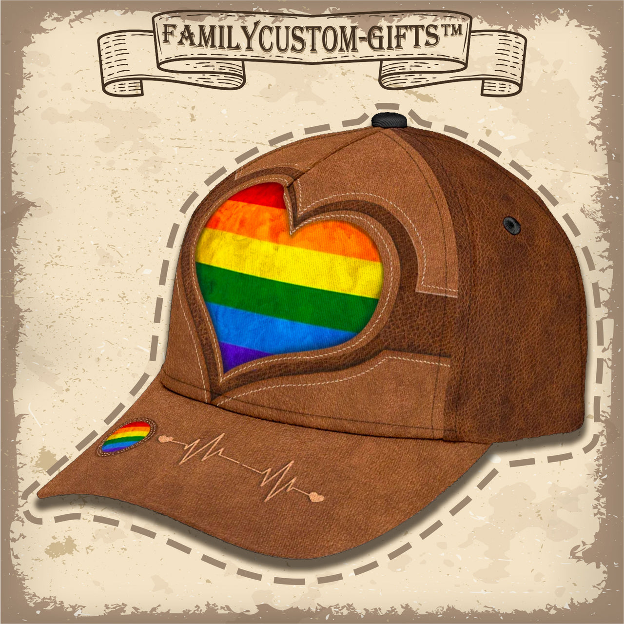 Gay Pride Rainbow LGBT Custom Hats for Men & Women 3D Prints Personalized Baseball Caps
