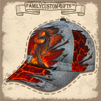 Thumbnail for Red Fire Dragon Custom Hats for Men & Women 3D Prints Personalized Baseball Caps