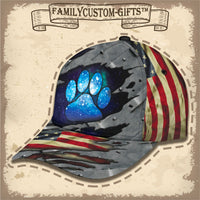 Thumbnail for Dog Paw American Flag Custom Hats for Men & Women 3D Prints Personalized Baseball Caps