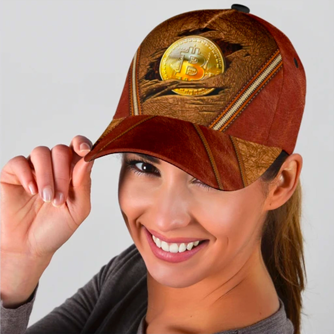 Bitcoin BTC Crypto Custom Hats for Men & Women 3D Prints Personalized Baseball Caps
