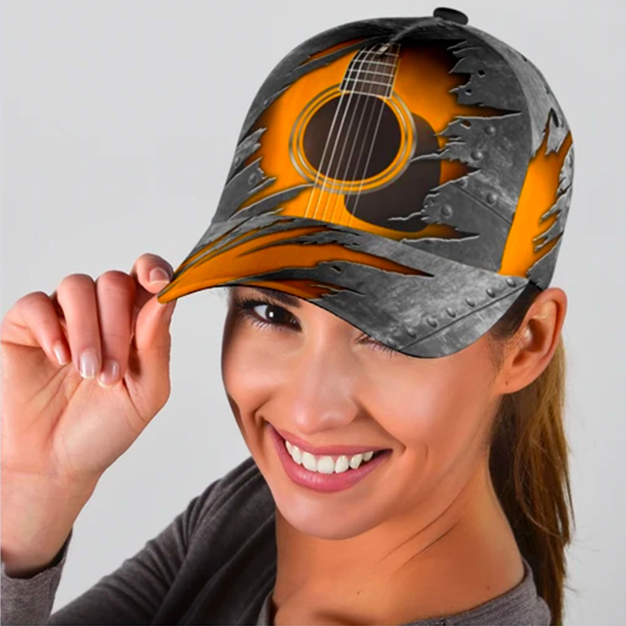 Music Guitar Custom Hats for Men & Women 3D Prints Personalized Baseball Caps