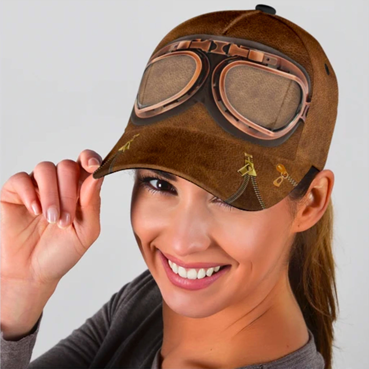 Vintage Aviator Pilot Custom Hats for Men & Women 3D Prints Personalized Baseball Caps