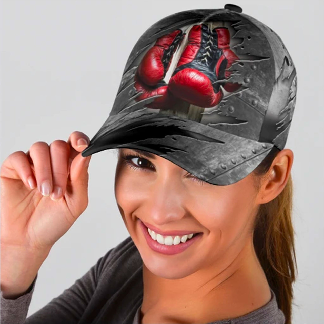 Vintage Boxing Gloves Custom Hats for Men & Women 3D Prints Personalized Baseball Caps