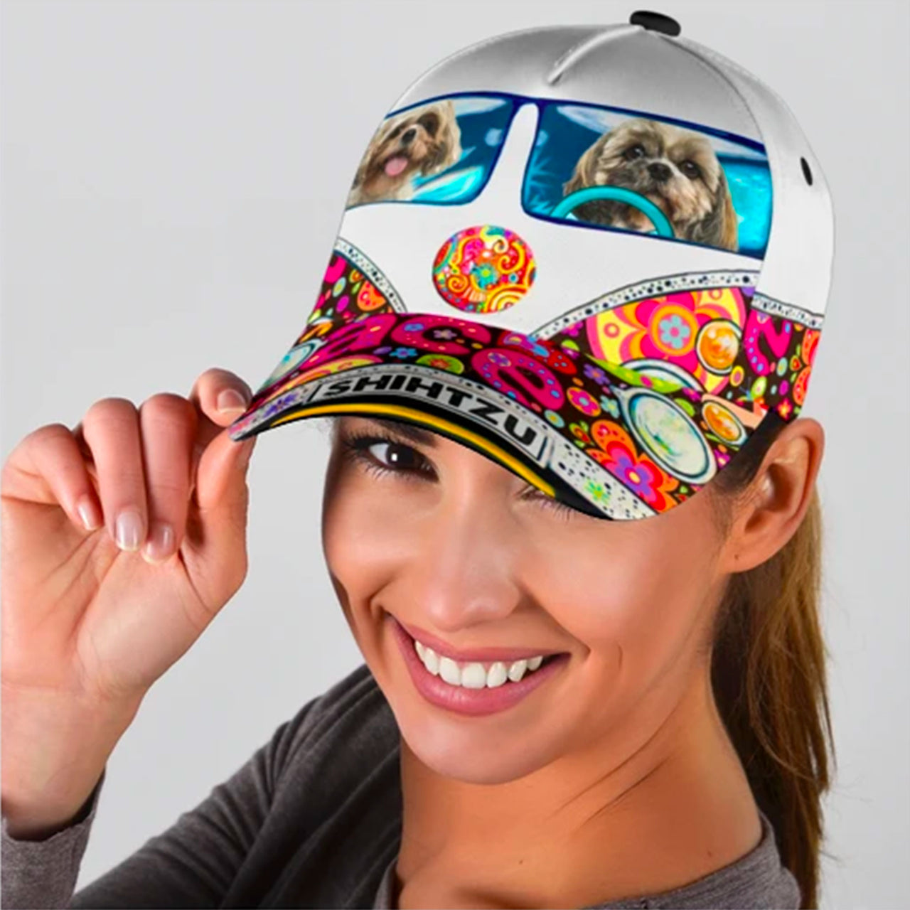 Shih Tzu Dog Pets Animal Love in Peace Custom Hats for Men & Women 3D Prints Personalized Baseball Caps