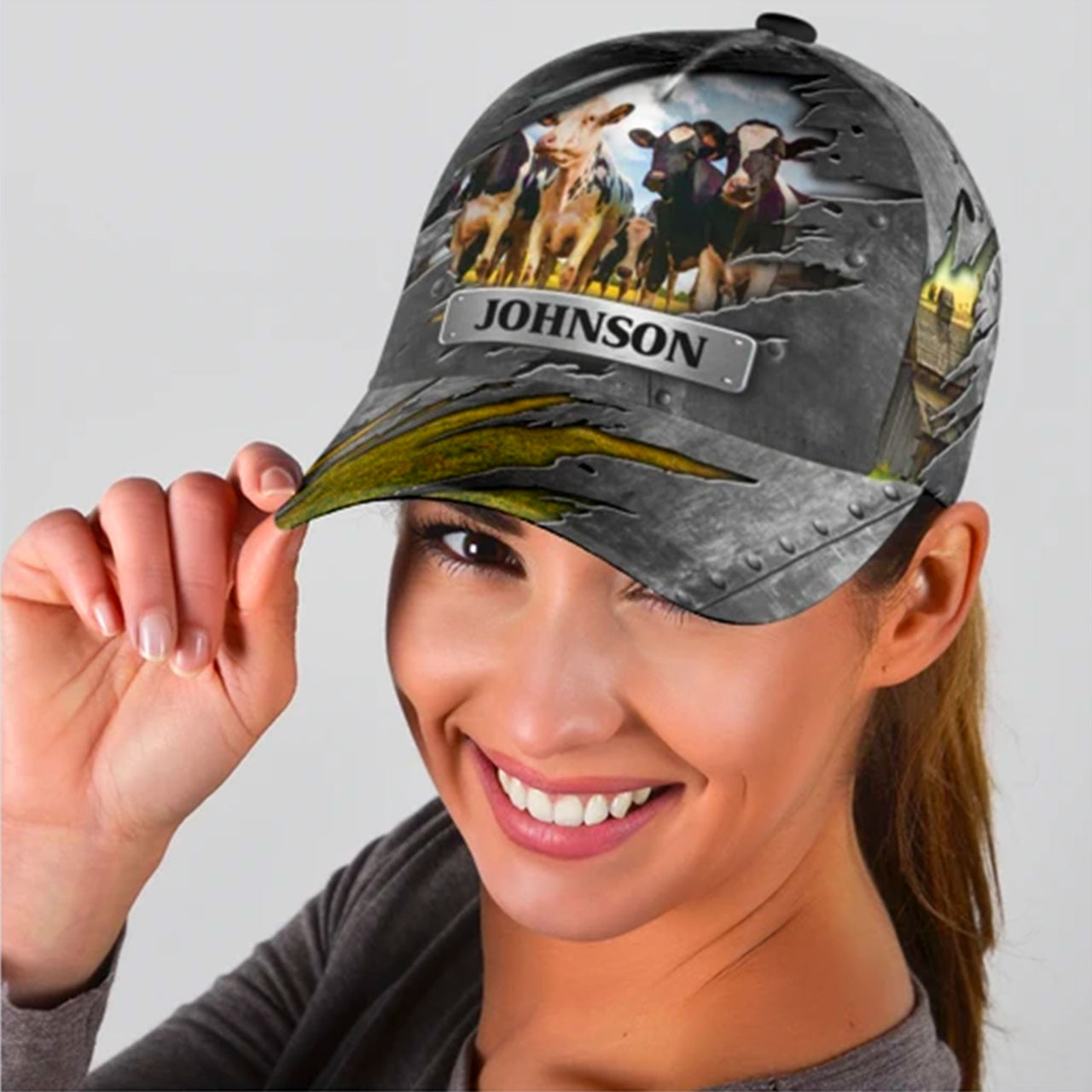 Funny Farm Cow Animal Custom Hats for Men & Women 3D Prints Personalized Baseball Caps