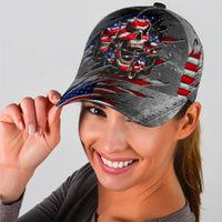 Thumbnail for Skull American Flag Custom Hats for Men & Women 3D Prints Personalized Baseball Caps
