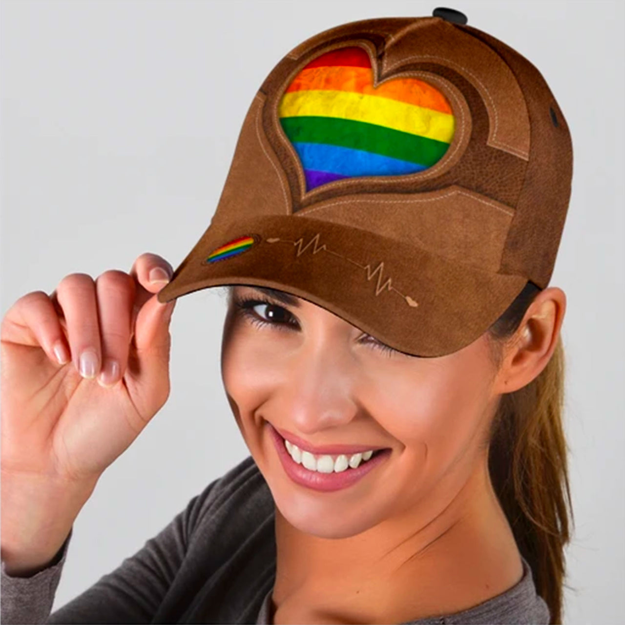 Gay Pride Rainbow LGBT Custom Hats for Men & Women 3D Prints Personalized Baseball Caps