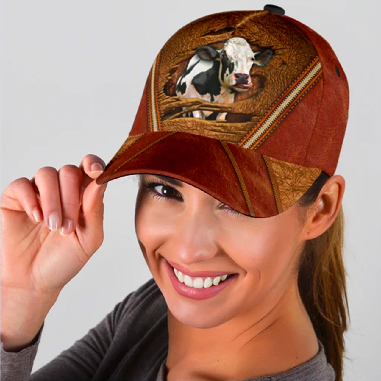 Farmhouse Cute Cow Custom Hats for Men & Women 3D Prints Personalized Baseball Caps