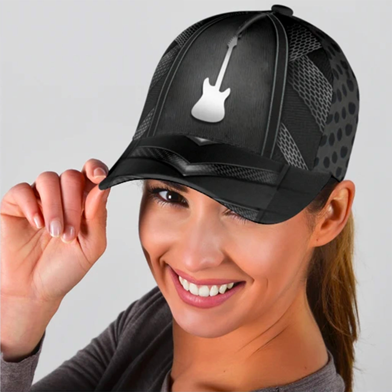 Music Guitar Custom Hats for Men & Women 3D Prints Personalized Baseball Caps