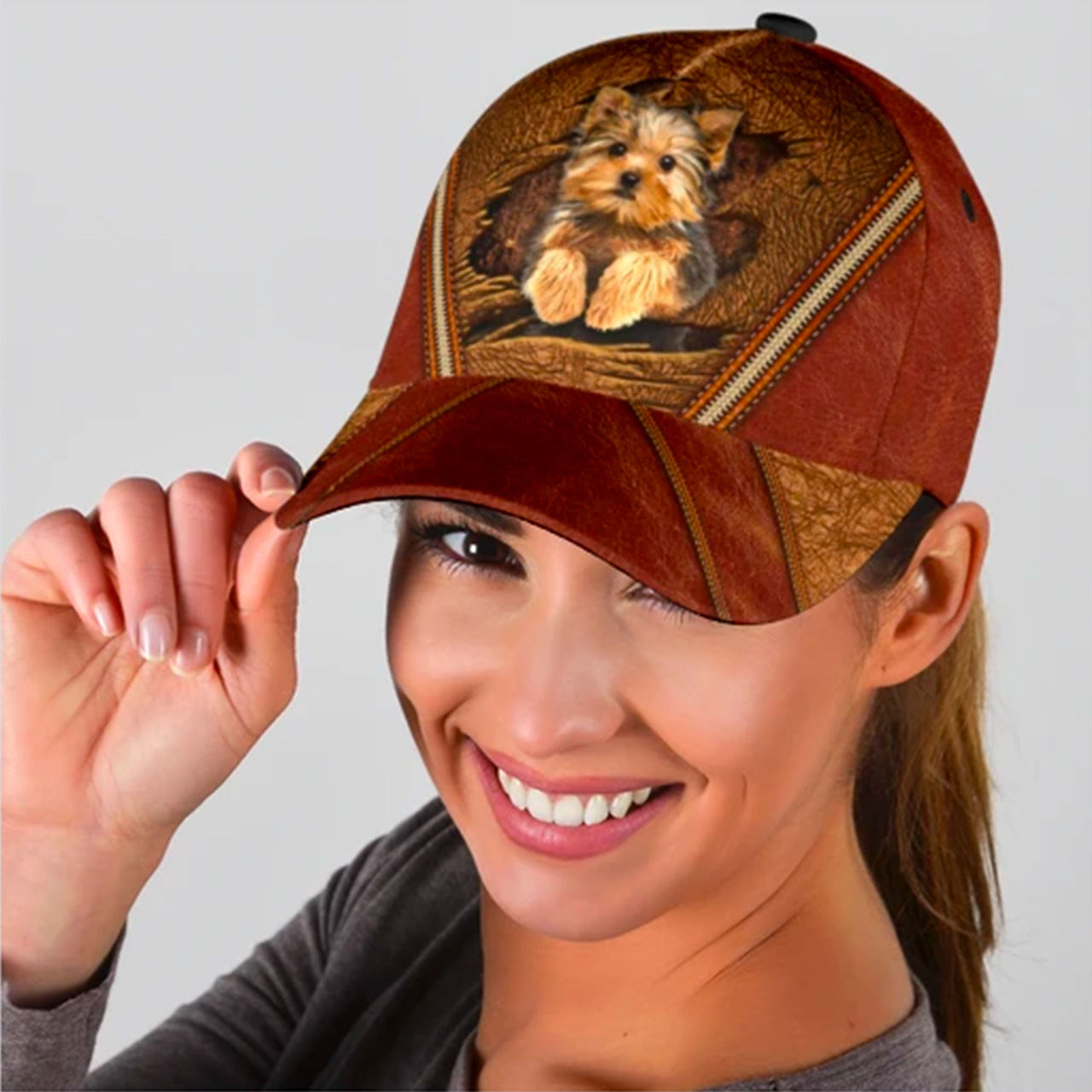 Cute Yorkshire Terrier Custom Hats for Men & Women 3D Prints Personalized Baseball Caps