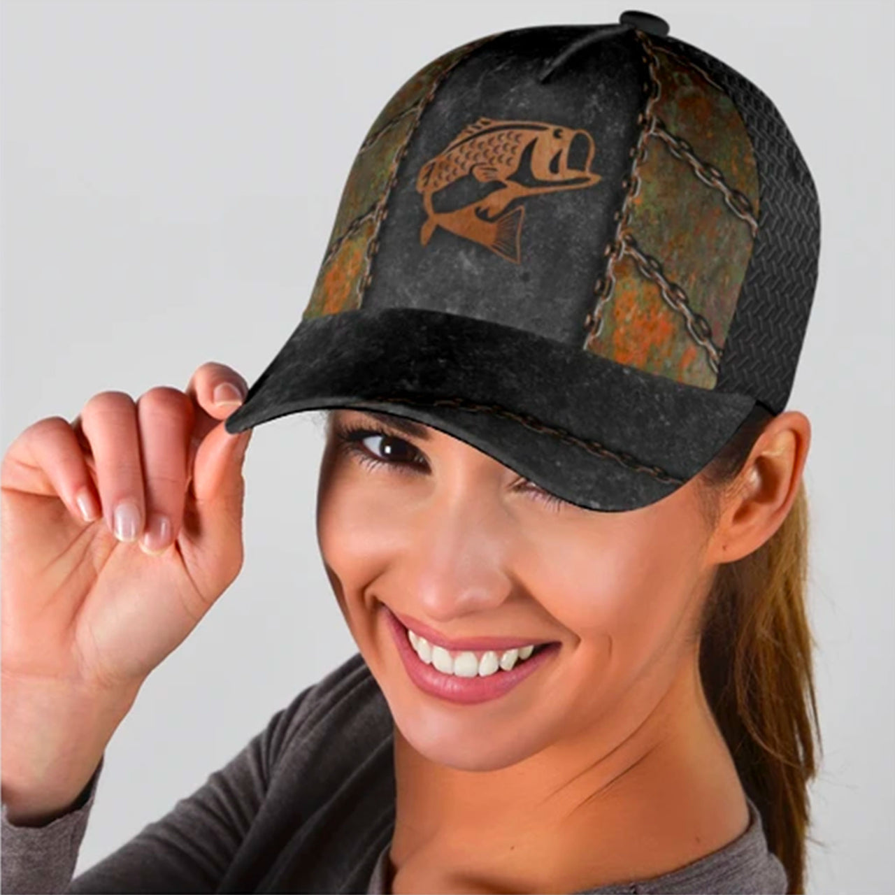 Viintage Fishing Custom Hats for Men & Women 3D Prints Personalized Baseball Caps
