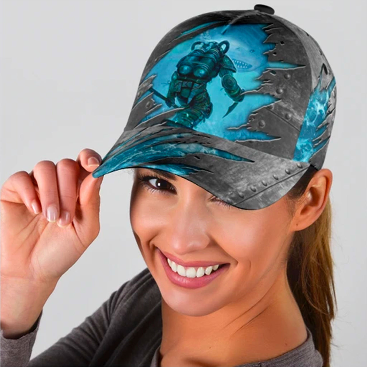 Shark Scuba Diving Custom Hats for Men & Women 3D Prints Personalized Baseball Caps
