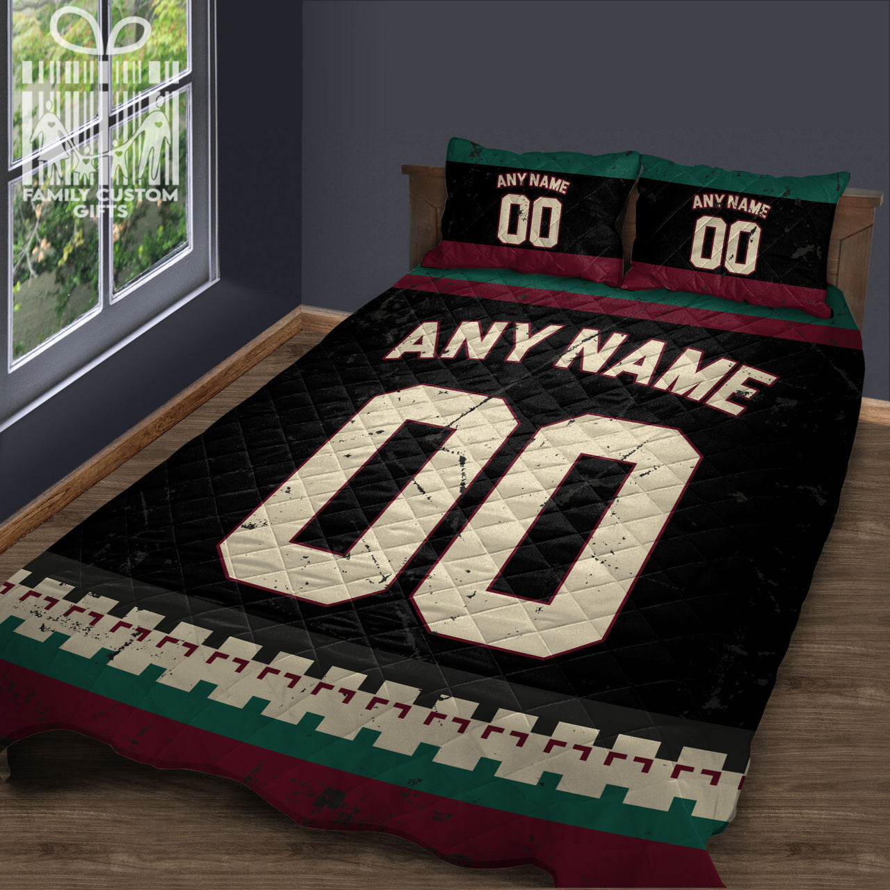 Custom Quilt Sets Arizona Jersey Personalized Ice hockey Premium Quilt Bedding for Men Women