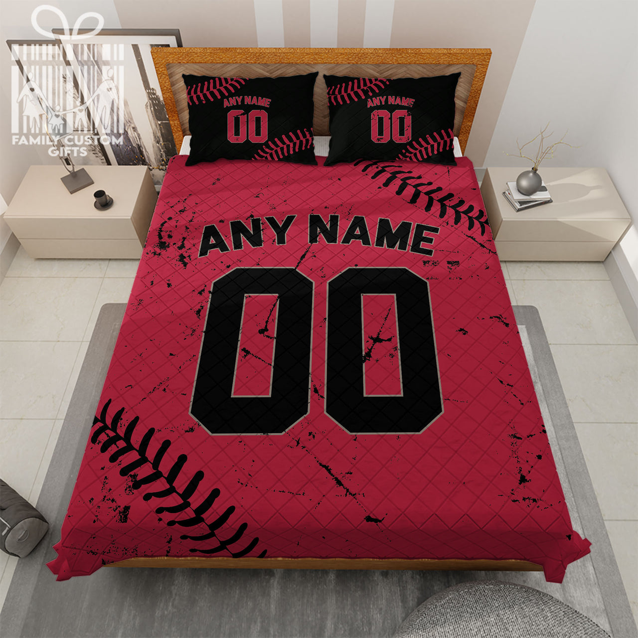 Custom Quilt Sets Arizona Jersey Personalized Baseball Premium Quilt Bedding for Men Women