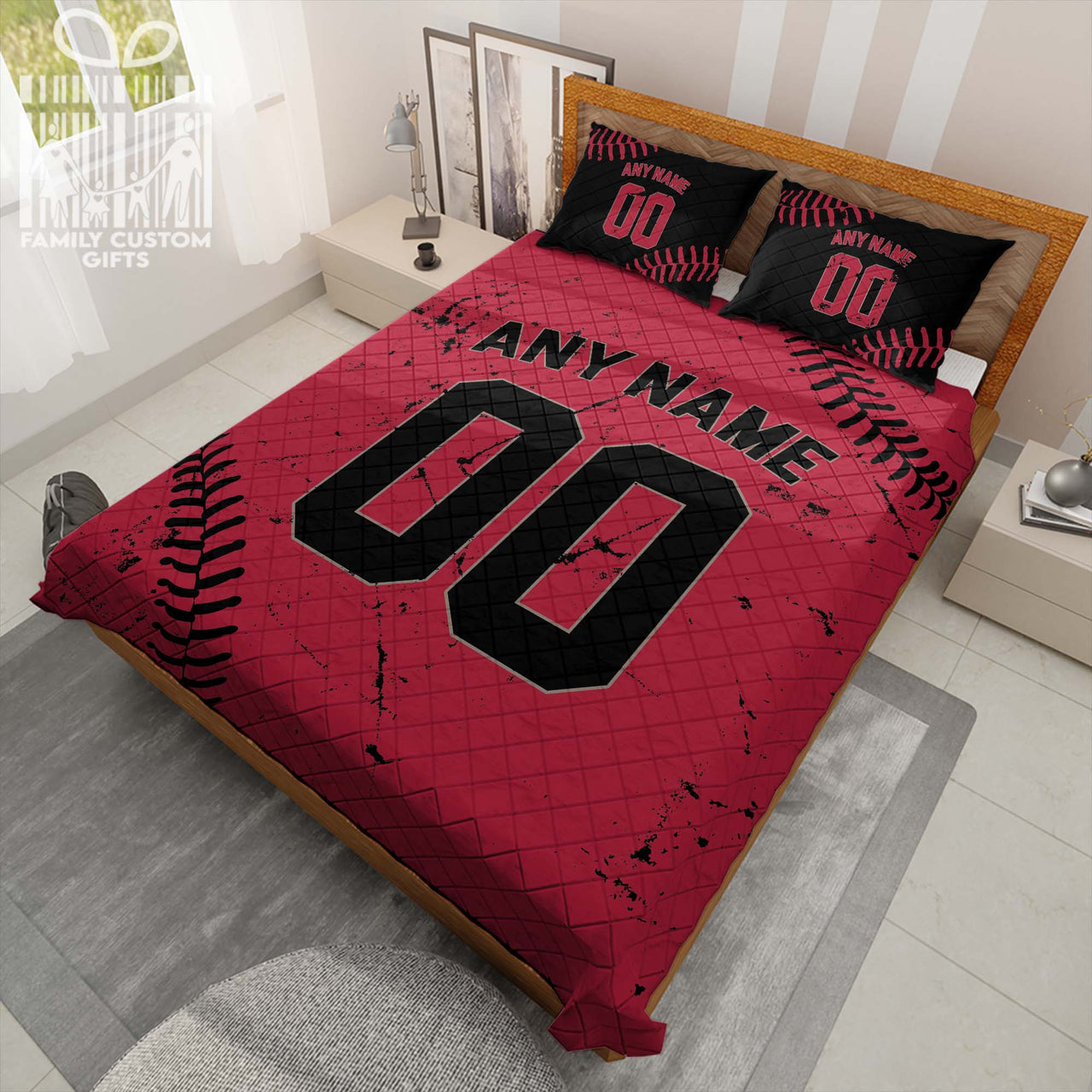 Custom Quilt Sets Arizona Jersey Personalized Baseball Premium Quilt Bedding for Men Women