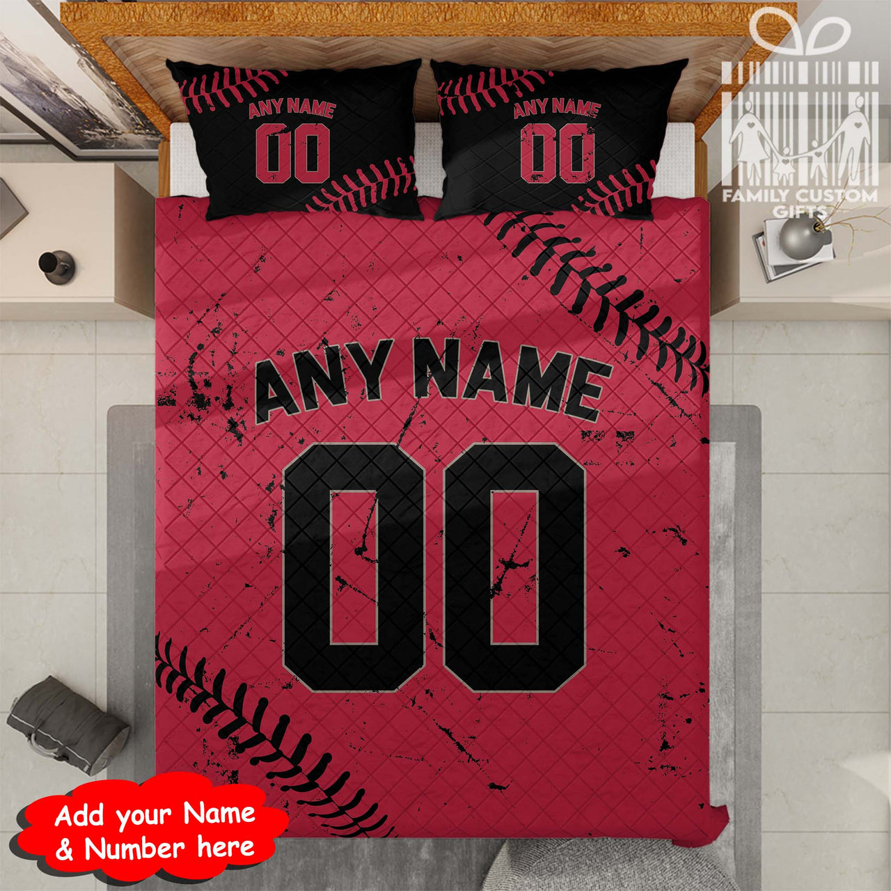 Custom Quilt Sets Arizona Jersey Personalized Baseball Premium Quilt Bedding for Men Women