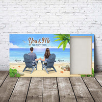 Thumbnail for Back View Couple Sitting Beach Built A Life We Loved Personalized Custom Wall Art Canvas Print Valentine Gift for Couple Wife Girlfriend Husband