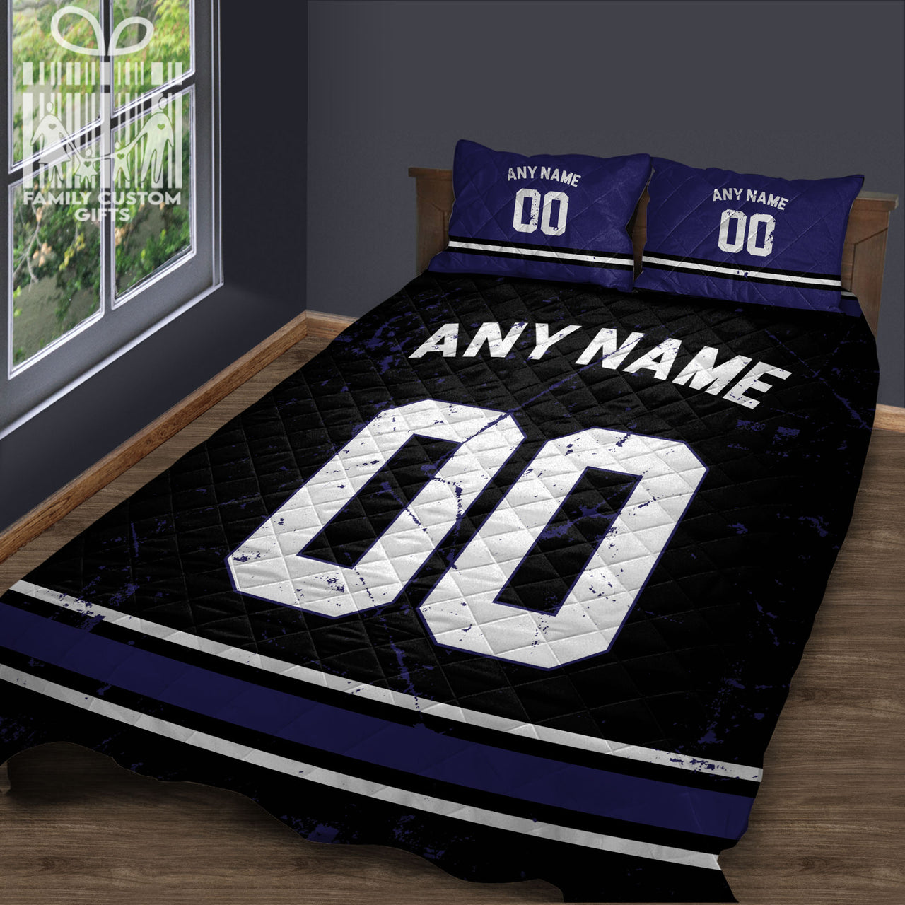 Custom Quilt Sets Baltimore Jersey Personalized Football Premium Quilt Bedding for Men Women