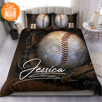 Thumbnail for Custom Quilt Sets for Kids Teens Adult Vintage Baseball Personalized Premium Quilt Bedding