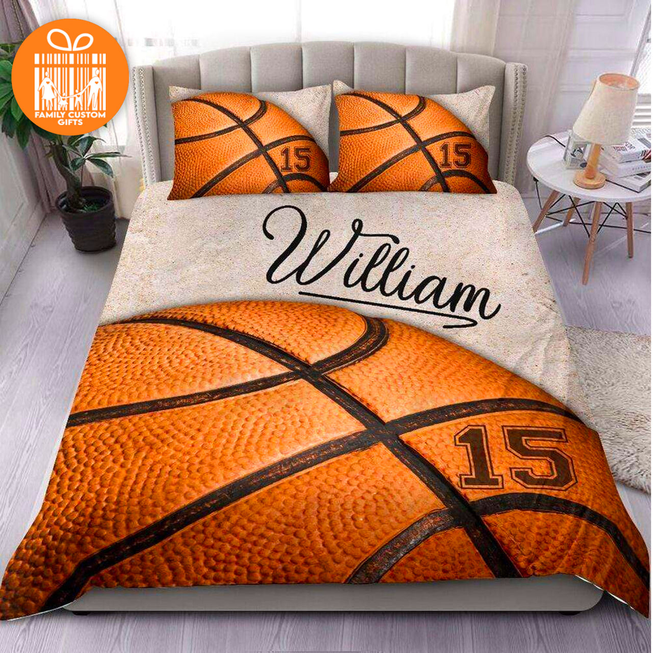Comforter Vintage Basketball Custom Bedding Set for Kids Teens Adult Personalized Premium Bed Set