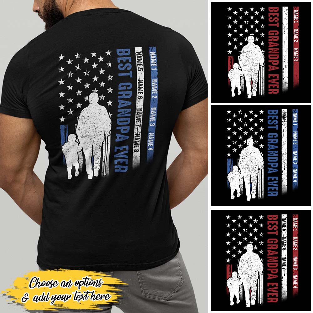 Best Grandpa Ever  Personalized T Shirts for Men Dad Grandpa Custom Name Father's Day Gifts - Gifts for Dad