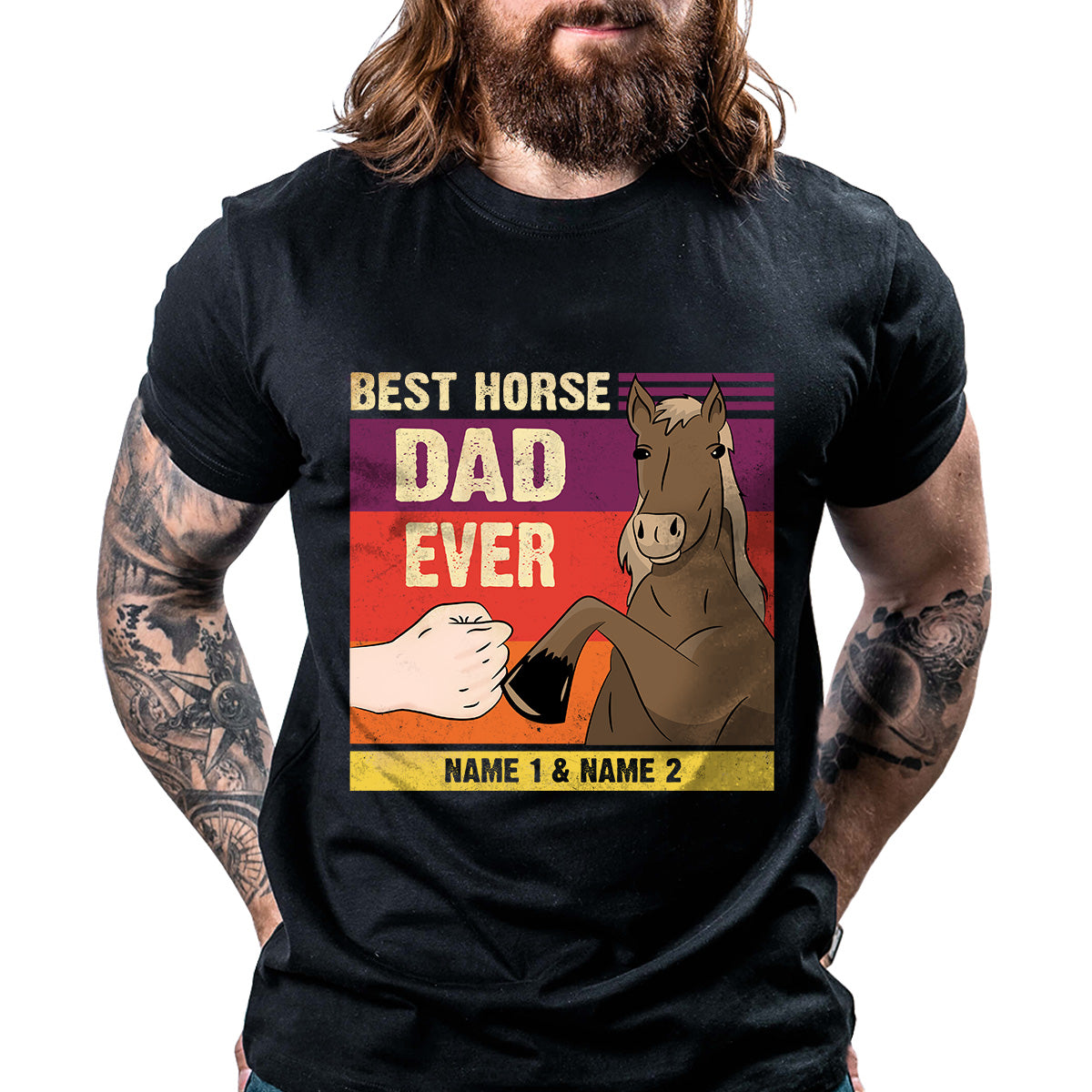 Personalized Name Best Horse Dad Ever Just Ask Vintage Style Shirt For Dad Daddy Father Day