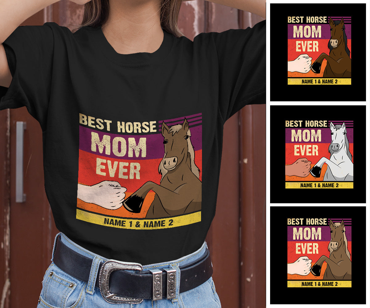 Personalized Name Best Horse Mom Ever Just Ask Vintage Style Shirt For Mom Mommy Mummy Woman Mother Day