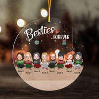 Thumbnail for Besties Forever Personalized Custom Name Shaped Transparent Ornaments - Christmas Gift For Family, Dad, Mom, Sisters, Brothers