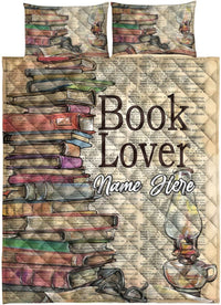 Thumbnail for Custom Quilt Sets Bookshelf Reading Books Gift for Book Lover Premium Quilt Bedding for Boys Girls Men Women