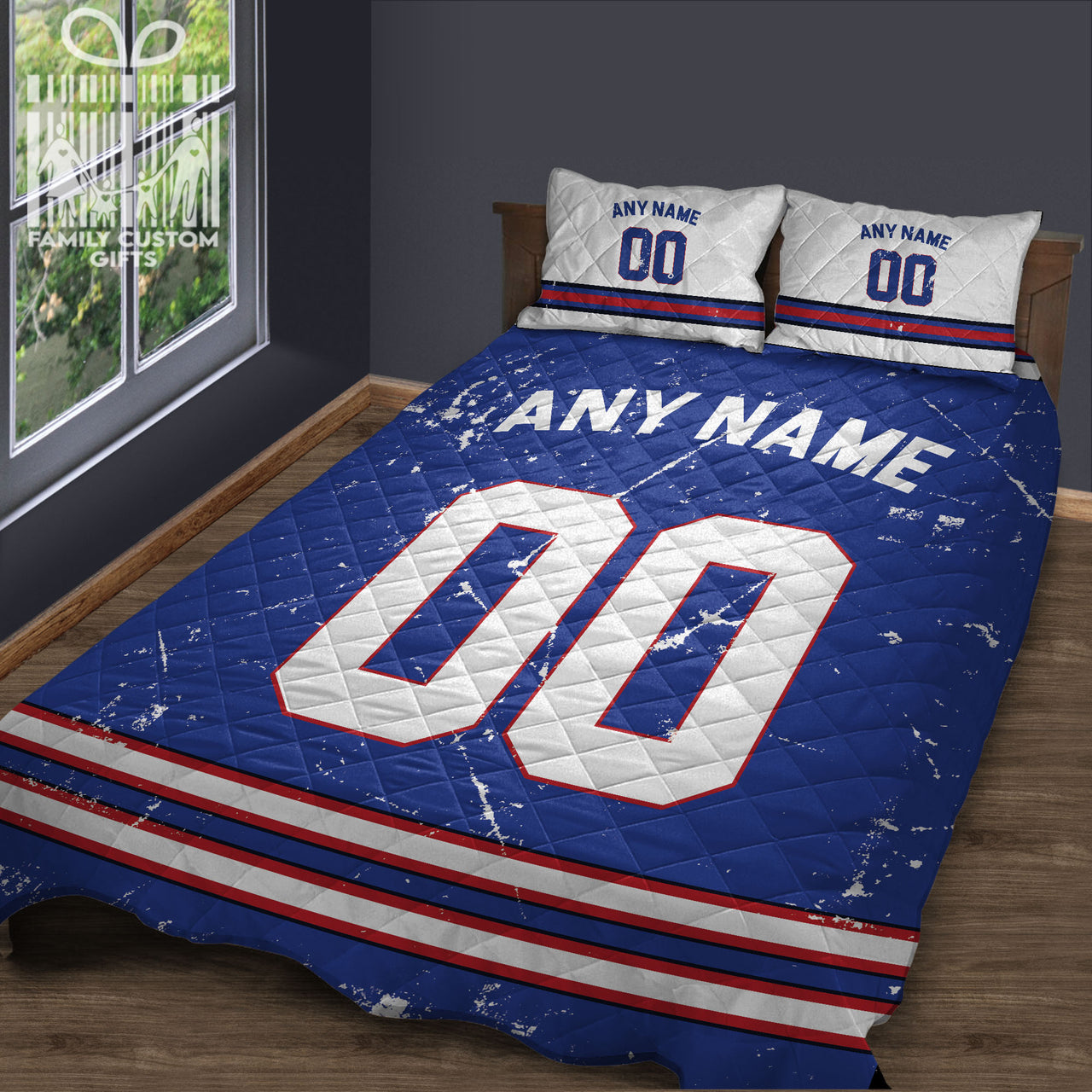 Custom Quilt Sets Buffalo Jersey Personalized Football Premium Quilt Bedding for Men Women