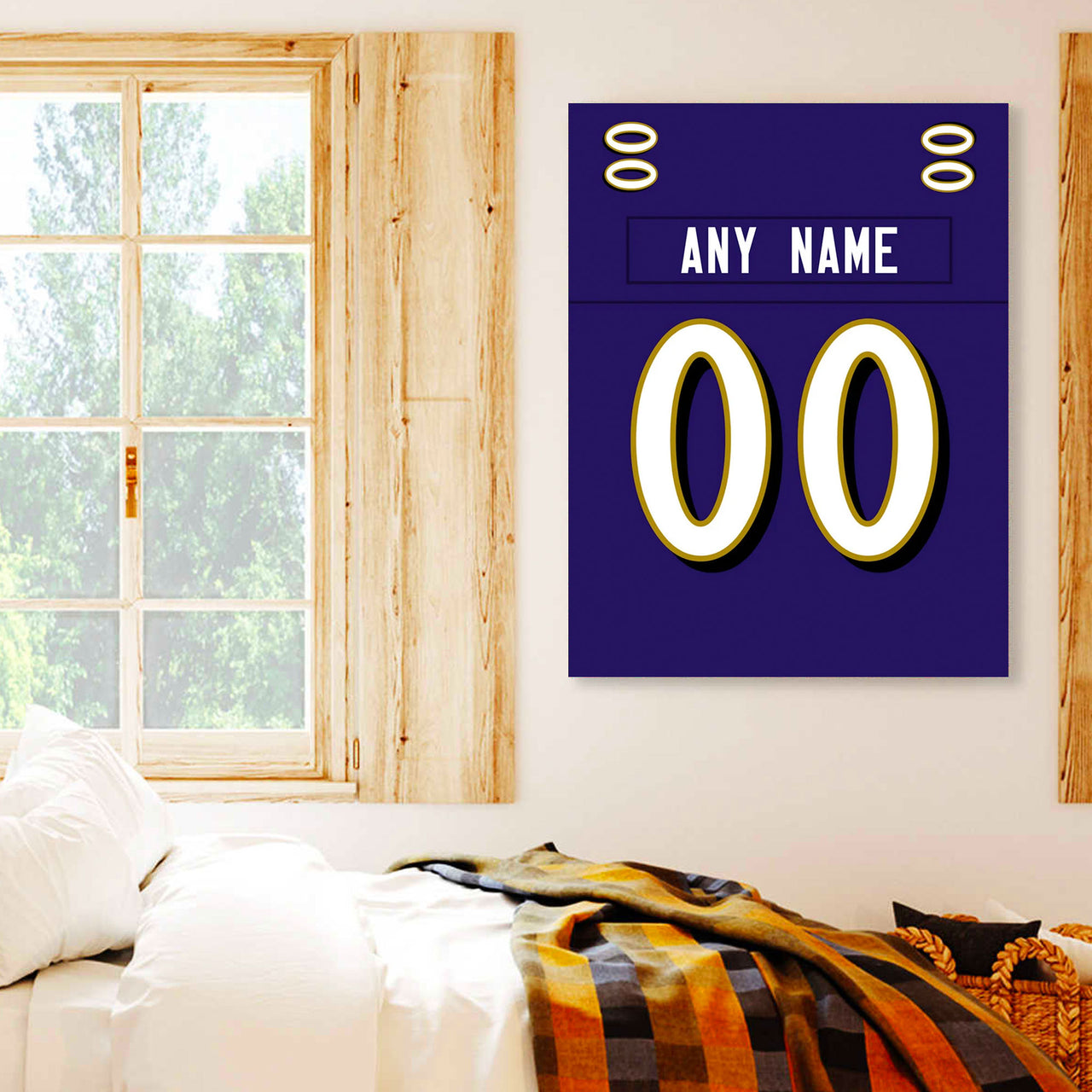 Baltimore Jersey Custom Canvas Print Wall Art for Boy Girl Men Women American Football Personalized Canvas Art