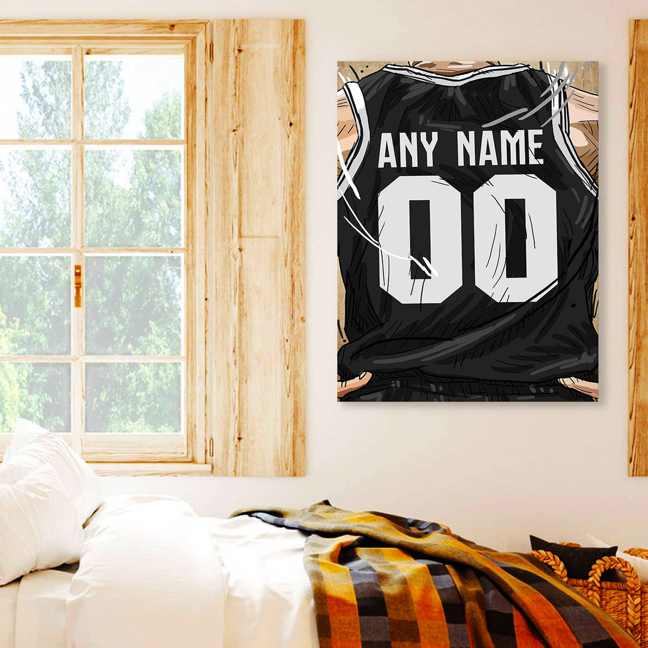 Brooklyn Nets Jersey Custom Canvas Print Wall Art for Boy Girl Men Women Basketball Personalized Canvas Art