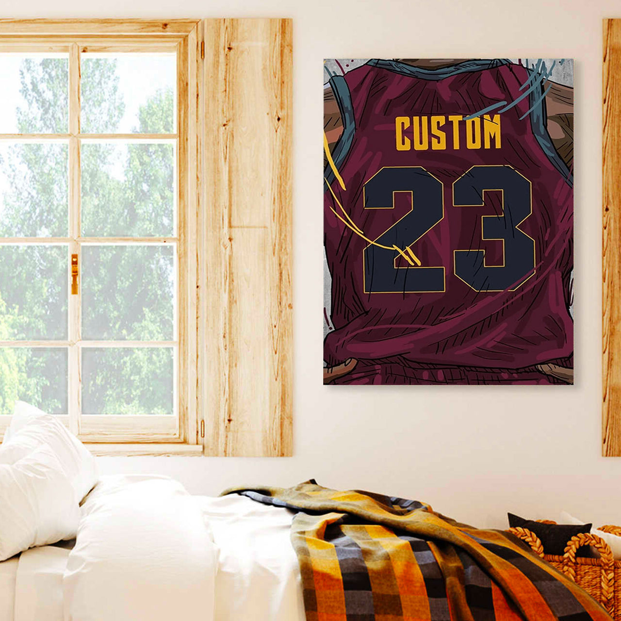 Cleveland Cavaliers Jersey Custom Canvas Print Wall Art for Boy Girl Men Women Basketball Personalized Canvas Art