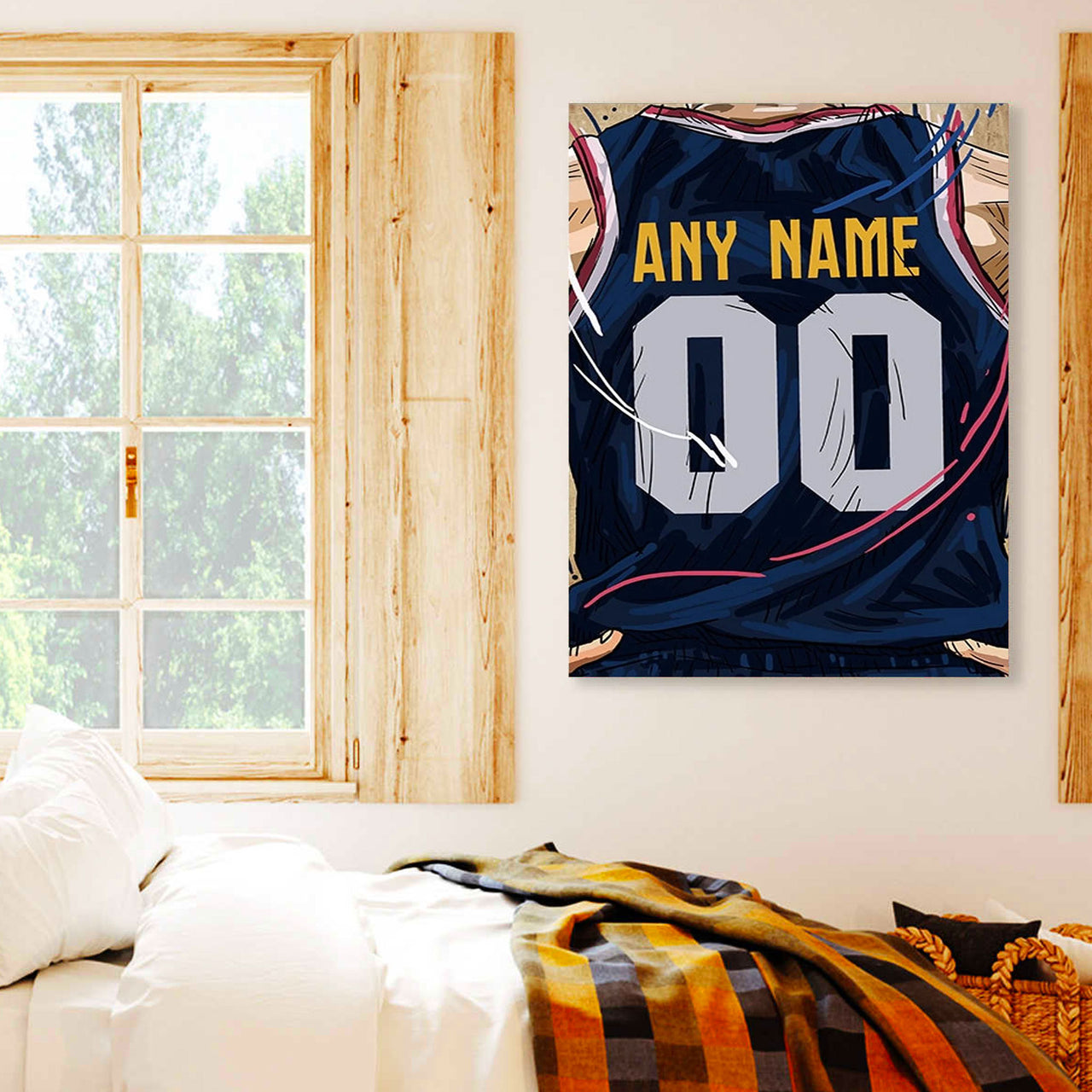 Denver Nuggets Jersey Custom Canvas Print Wall Art for Boy Girl Men Women Basketball Personalized Canvas Art