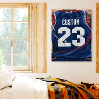 Thumbnail for Kansas Jayhawks Jersey Custom Canvas Print Wall Art for Boy Girl Men Women Basketball Personalized Canvas Art