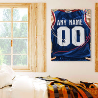 Thumbnail for Kansas Jayhawks Jersey Custom Canvas Print Wall Art for Boy Girl Men Women Basketball Personalized Canvas Art