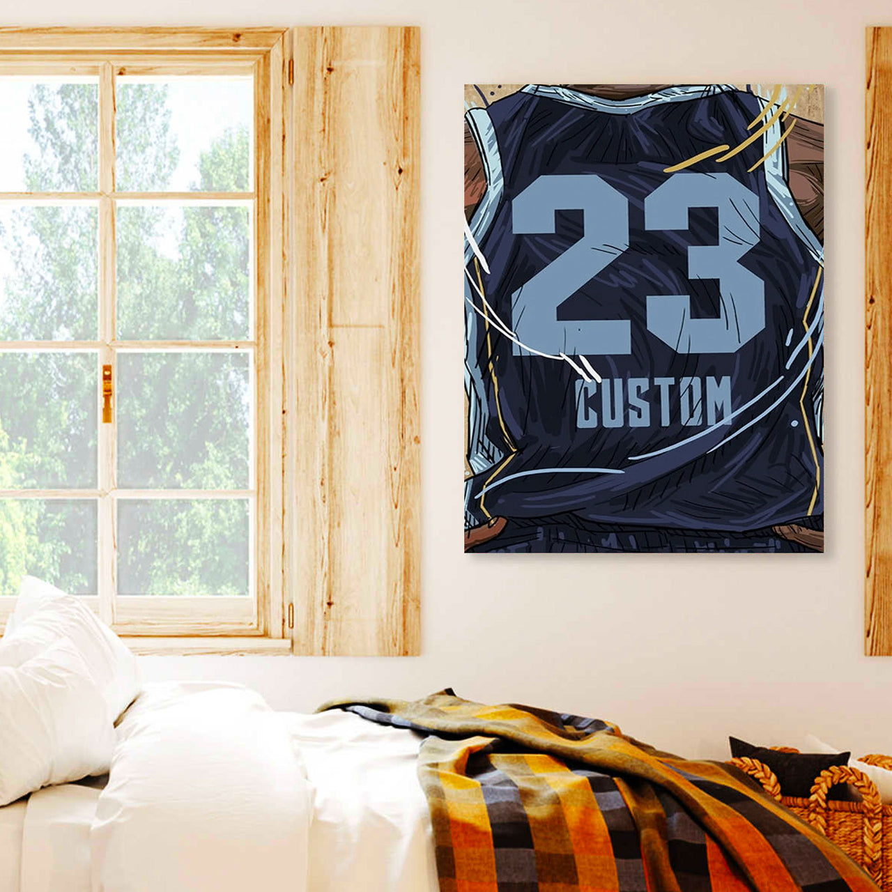 Memphis Tigers Jersey Custom Canvas Print Wall Art for Boy Girl Men Women Basketball Personalized Canvas Art