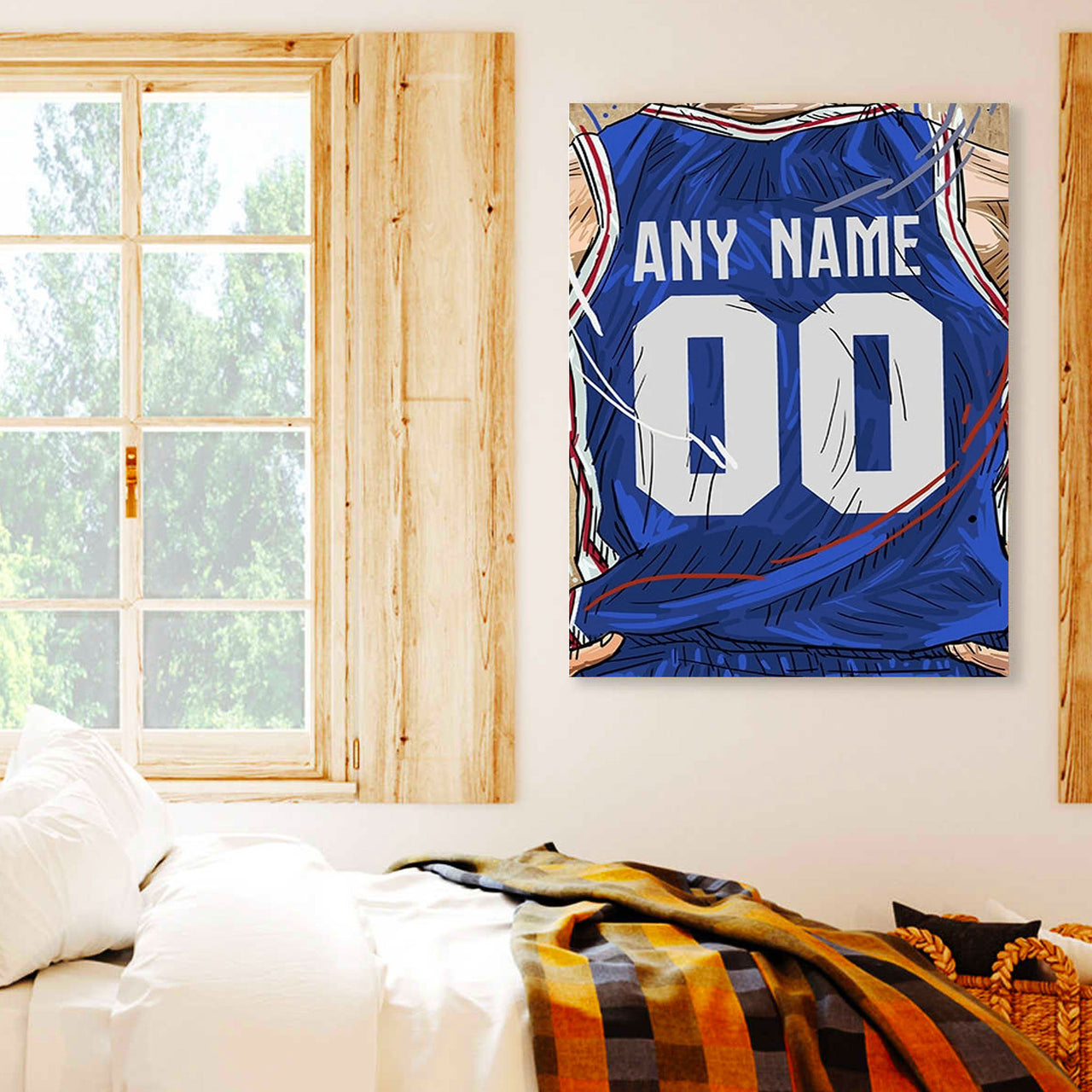 Philadelphia 76ers Jersey Custom Canvas Print Wall Art for Boy Girl Men Women Basketball Personalized Canvas Art