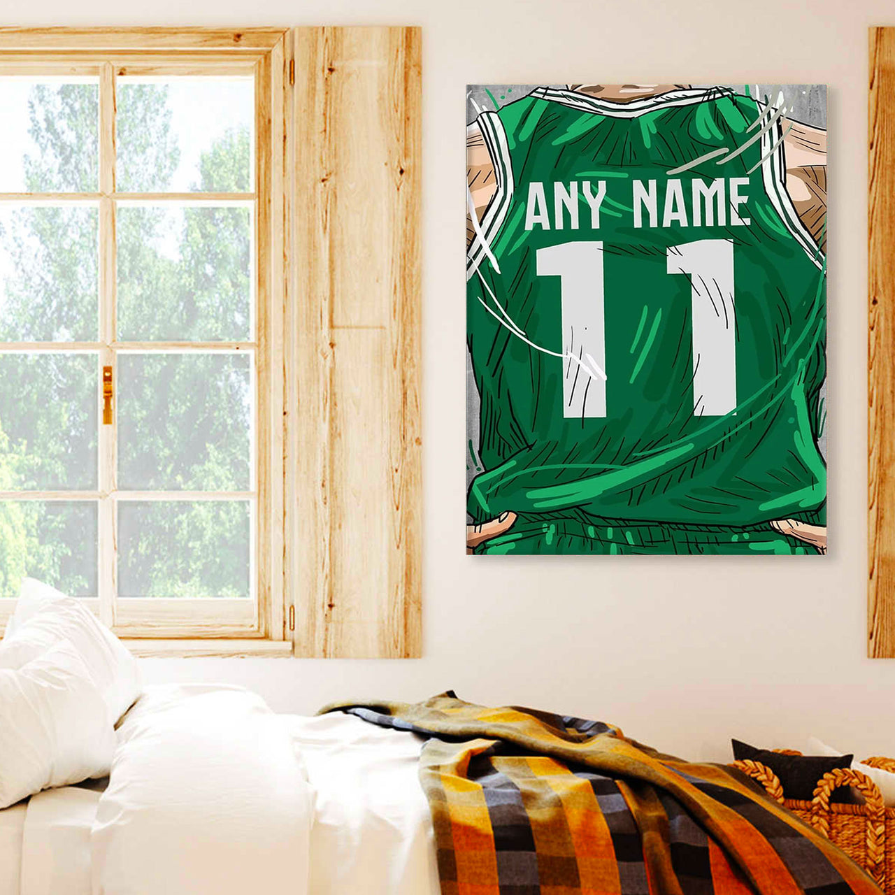 Boston Celtics Jersey Custom Canvas Print Wall Art for Boy Girl Men Women Basketball Personalized Canvas Art