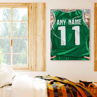 Thumbnail for Boston Celtics Jersey Custom Canvas Print Wall Art for Boy Girl Men Women Basketball Personalized Canvas Art